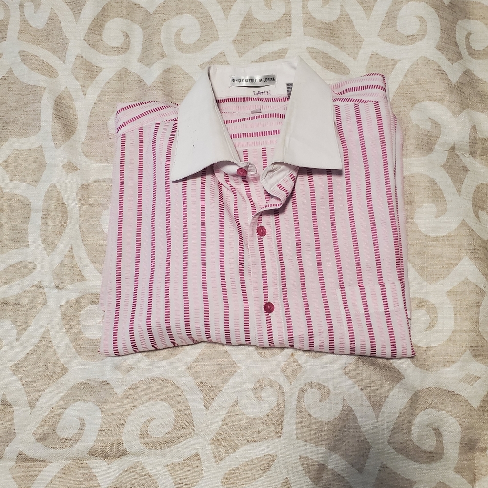 Pink & White Men's Shirt